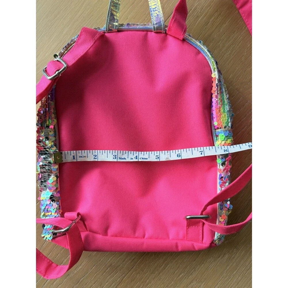 Justice Girls Shimmer Sequin Initial Letter T Backpack Flip Sequin